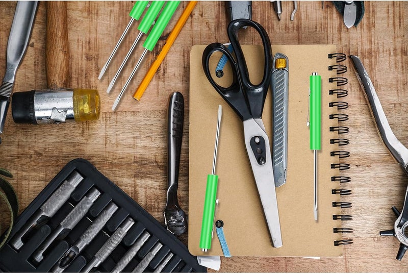 cssopenss 36 Pcs Pocket Screwdriver Mini Tops and Pocket Screwdriver with Magnet Pocket Screwdriver for Mechanical Electrician Technician Repair Tool (Green) - Image 4